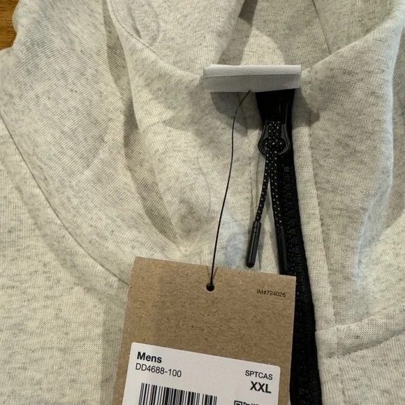 Nike Men's Full Zip Hoodie Tech Fleece Gray 2XL DD4688 100 Pockets New With Tags